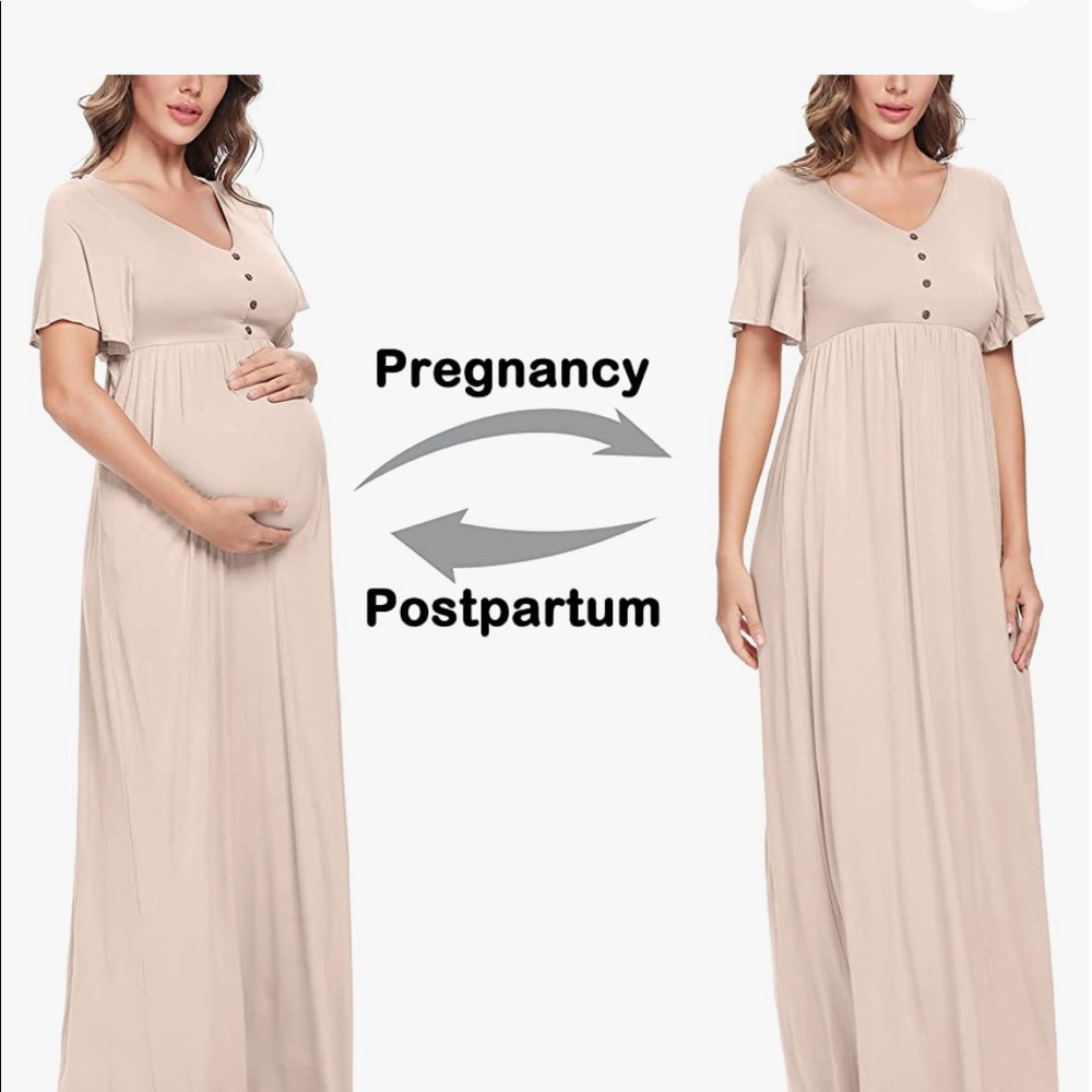 Amazon button maternity or postpartum maxi dress, size small, new never worn